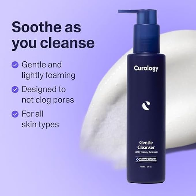 Curology GENTLE FACIAL CLEANSER, LIGHTLY FOAMING FACE WASH, FOR SENSITIVE, DRY OR OILY SKIN TYPES, HYDRATING GEL TEXTURE, FRAGRANCE FREE SKIN CARE, 5 FL OZ - Image 2
